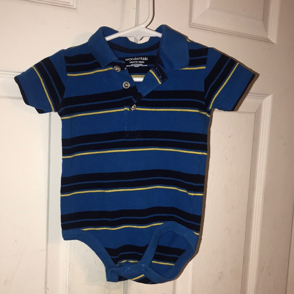 Infant Boy’s Striped Polo Onesie